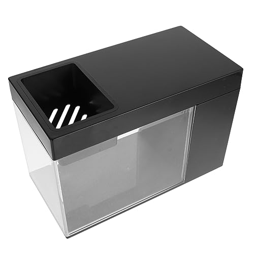 ibasenice Kleines Aquarium Selbstreinigend Mini Desktop Fischbehälter aus Zirkulierendes Wasser für Frische Luft Transparentes Mikro Aquarium als Dekoratives Büroaccessoire von ibasenice