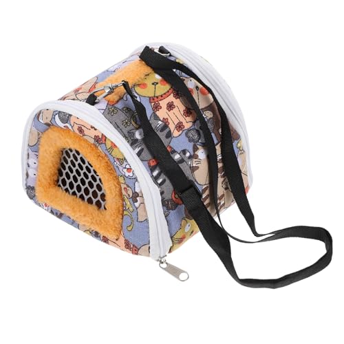 ibasenice Kleintier Tragetasche mit Tiermotiv Atmungsaktive Weiche Transporttasche Canvas für Hamster Meerschweinchen Chinchillas Praktischer Outdoor Käfigbeutel für Kleine Haustiere Bequem von ibasenice