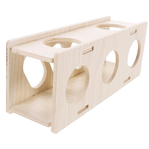 ibasenice Kleintierversteck Aus Holz Hamster Tunnel Und Versteck Für Meerschweinchen Erkunden Und Verstecken Lang Naturholz Für Gesunde Haltung von ibasenice
