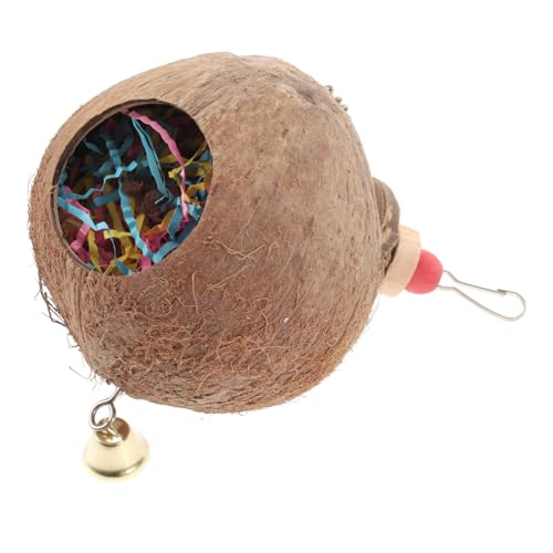 ibasenice Kokosnussschale Für Vögel Papagei Spielzeug Kauspielzeug Vogelspielzeug Aus Natürlichem Material Sicher Und Umweltfreundlich Hängendes Spielzeug Für Vogelkäfig von ibasenice