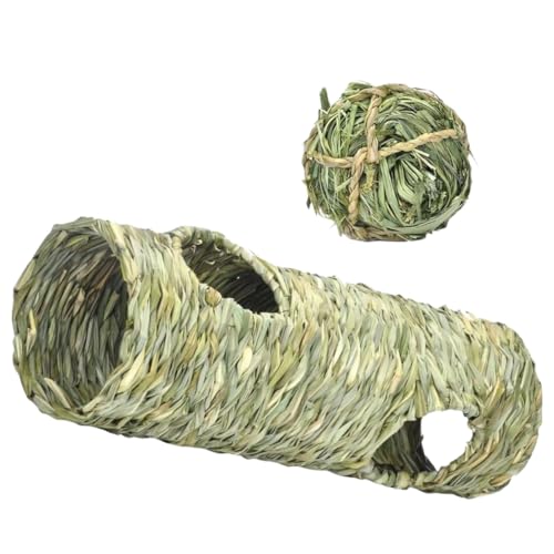 ibasenice Kreativer und Praktischer Katzentunnel mit Timotheus grasball Langlebig und Lustiges für Drinnen und Draußen für Aktive Katzen und Kleine Haustiere von ibasenice