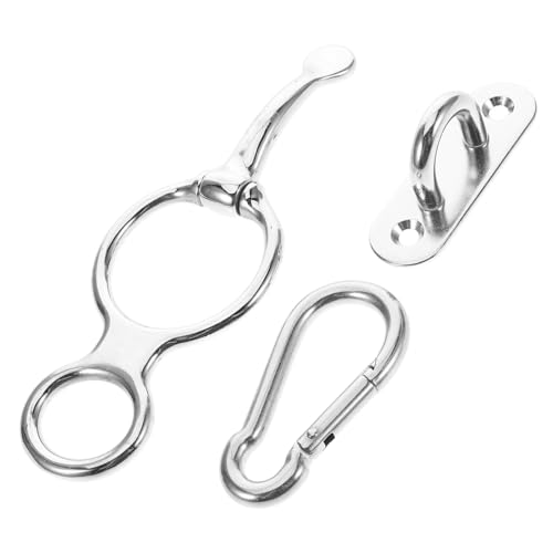 ibasenice Krippenhalsband für Pferde Pferdeausstattung Pferdetraining Pferde Trainingsequipment Anbinderinge für Pferdeanhänger Krawattenblocker für Pferde Rostfreier Stahl Silver von ibasenice