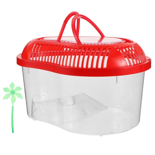 ibasenice Kunststoff-Aquarium, Kleines Kunststoff-Reptilien-Terrarium Mit Deckelgriff, Einzelfischaquarien, Reptilienträger, Hamsterkäfige, Schildkrötenbox, Rot ibasenice Kunststoff-Aquarium, Kleines Kunststoff-Reptilien-Terrarium Mit Deckelgriff, Einzelfischaquarien, Reptilienträger, Hamsterkäfige, Schildkrötenbox, Rot von ibasenice