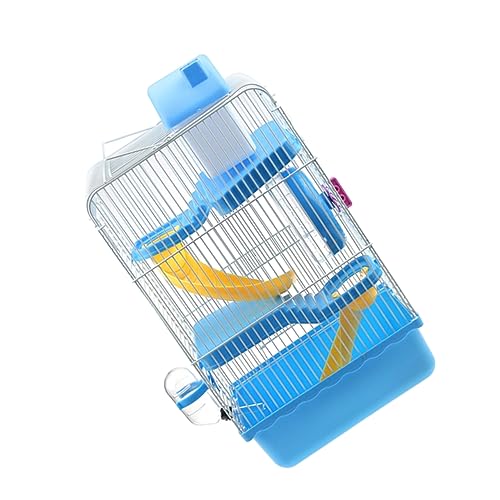 ibasenice Luxuriöser Dreilagiger Hamsterkäfig Tragbares Haustierhaus für Kleine Chinchilla Hellblau für Hamster und Andere Kleintiere von ibasenice