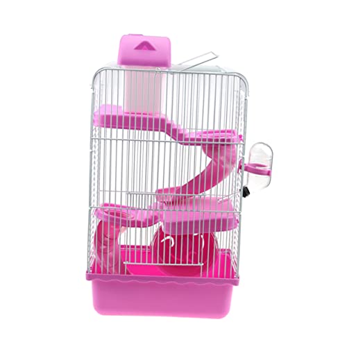 ibasenice Luxuriöser Dreischichtiger Hamsterkäfig für Kleine Haustiere Tragbares Chinchilla Sanftem Rosa mit Laufrad Robustem Tierfreundlichem ibasenice Luxuriöser Dreischichtiger Hamsterkäfig für Kleine Haustiere Tragbares Chinchilla Sanftem Rosa mit Laufrad Robustem Tierfreundlichem von ibasenice