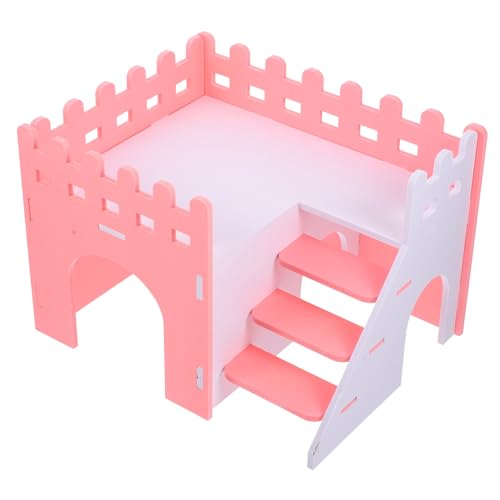 ibasenice Meerschweinchen Versteck Haus mit Rampe Doppellagige Kleintiervilla aus Robustem Material Multifunktional für Meerschweinchen Hamster Ratten als Rückzugsort und Spielhaus von ibasenice
