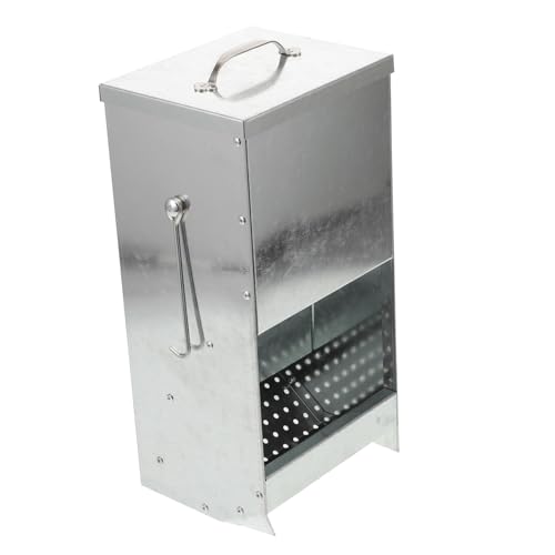 ibasenice Metall-futtertrog für Kleintiere Stabiler Kaninchen-heuraufe mit Magnetischem Deckel und Beidseitigen Haken Vielseitig Montierbar für Käfige und Wände Platzsparender Futterspender von ibasenice
