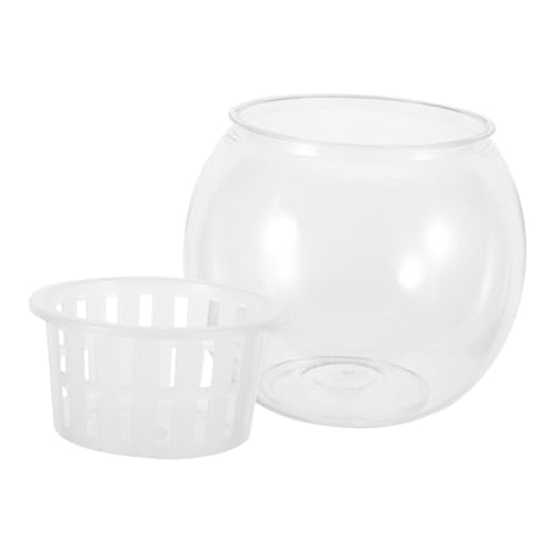 ibasenice Mikrolandschafts-Aquarium Runde Pflanzschale Tischaquarium Durchsichtige Plastikschüssel Betta-Fisch-Terrarium Clear Fish Bowl Klare Terrarienschale Transparent Das Haustier von ibasenice