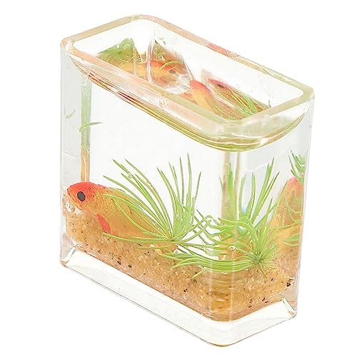 ibasenice Miniatur Fisch Tank Deko Realistisches Goldfisch Aquarium Modell Resin Ornament Für Mini Haus Landschaft Tisch Deko Für Kreative Gestaltungen von ibasenice
