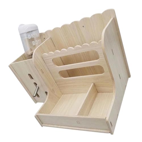 ibasenice Multifunktionaler Holz Halter Futterspender mit Trinkflasche Verschleißfest Stabiles Design Geeignet für Kaninchen Meerschweinchen und Kleine Kleintiere Einfach zu Montieren und ibasenice Multifunktionaler Holz Halter Futterspender mit Trinkflasche Verschleißfest Stabiles Design Geeignet für Kaninchen Meerschweinchen und Kleine Kleintiere Einfach zu Montieren und von ibasenice