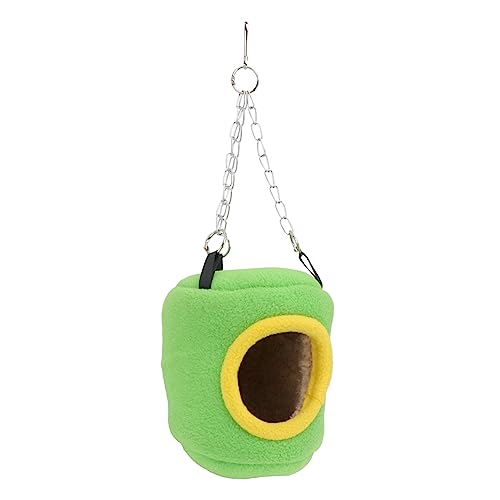 ibasenice Parrot Winter Warm Nest Kuschelbett Hängendes Schlafhaus für Kleine Vögel und Kleintiere Grün Großer Kuschelplatz von ibasenice