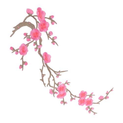 ibasenice Pflaumenblüten Stickerei Applikation Spitzenverzierte Blumenstickerei Aufnähen Stoffaufnäher für Kleidung Taschen Hüte Basteln Hochzeitskleider und Dekorationen von ibasenice