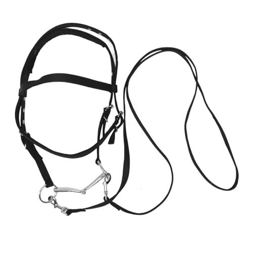 ibasenice Reitzügel Seilpferdehalfter Pferdeseilhalfter Halfter Für Pferde Pferdehalfter Pferdestallbedarf Seilhalfter Viehseilhalfter Zäume Für Pferde Schwarzes Nylon von ibasenice