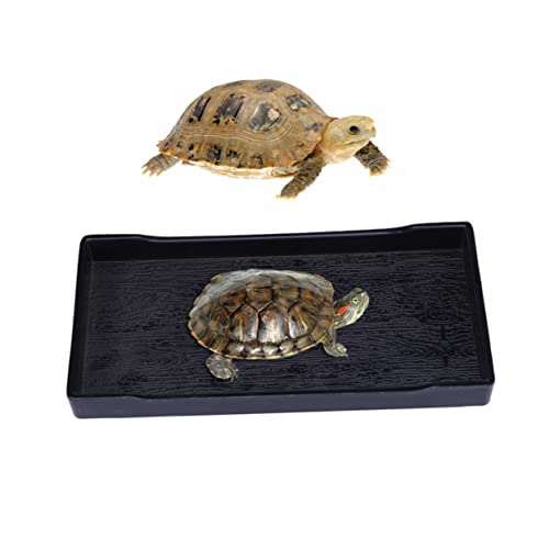 ibasenice Reptilien Schale für Schildkröten Futter und Wassernapf Geeignet für Bad und Fütterung Kleine Schwarz mit Rutschfester Oberfläche und Naturgetreuer Holzmaserung ibasenice Reptilien Schale für Schildkröten Futter und Wassernapf Geeignet für Bad und Fütterung Kleine Schwarz mit Rutschfester Oberfläche und Naturgetreuer Holzmaserung von ibasenice
