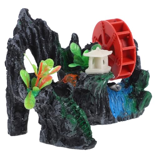 ibasenice Resin Aquarium Rockery Ornament mit Drehbarem Wasserrad Langlebige Landschaftsdekoration für Aquarien Naturgetreues Design Farbige Fischfreundlich Authentische ibasenice Resin Aquarium Rockery Ornament mit Drehbarem Wasserrad Langlebige Landschaftsdekoration für Aquarien Naturgetreues Design Farbige Fischfreundlich Authentische von ibasenice