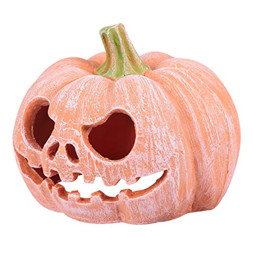ibasenice Resin Reptile Hideout Kürbisform Halloween Dekoration Robustes Versteck für Terrarien Lebensechte Haustierhöhle Dekoratives Reptilienhaus für Garten und Zuhause von ibasenice