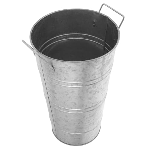 ibasenice Retro Blecheimer Bauernhaus für Blumen Vase im rustikalen Stil Arrangement-Vase alte Vase klein Retro-Vase Haushaltsvase Einzugsgeschenk Pflanzkübel Eisen Silver von ibasenice