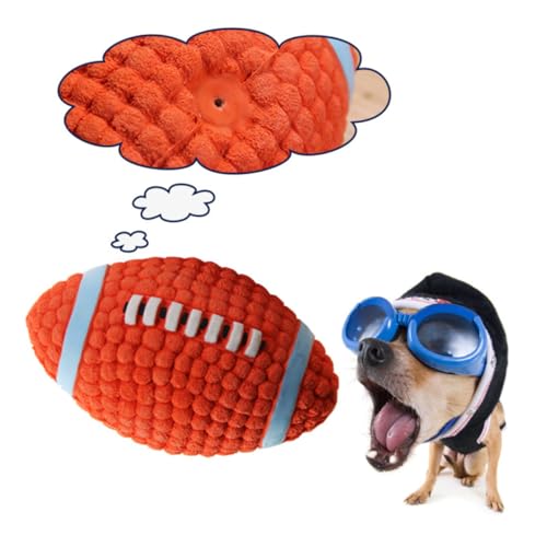 ibasenice Robustes Hundespielzeug Latex Kauspielzeug mit Quietschfunktion Rugby Ball für Welpen Zähne Training Langlebiger Beißball zur Beschäftigung und Zahnpflege von ibasenice