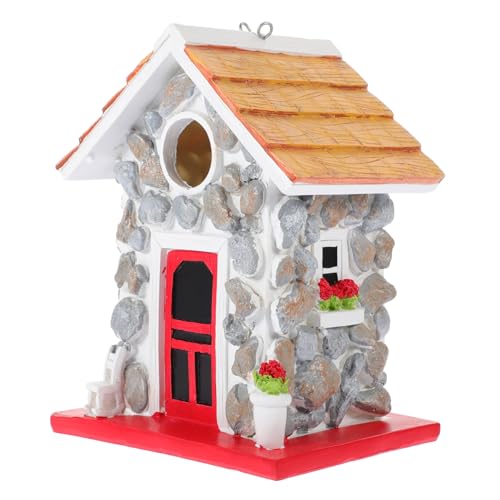 ibasenice Schweres Wetterfestes Vogelhaus aus Widerstandsfähigem Harz Wetterbeständiges Outdoor Nistkasten mit Aufhängung für Garten und Terrasse Einfacher Aufbau Schützender Unterschlupf ibasenice Schweres Wetterfestes Vogelhaus aus Widerstandsfähigem Harz Wetterbeständiges Outdoor Nistkasten mit Aufhängung für Garten und Terrasse Einfacher Aufbau Schützender Unterschlupf von ibasenice