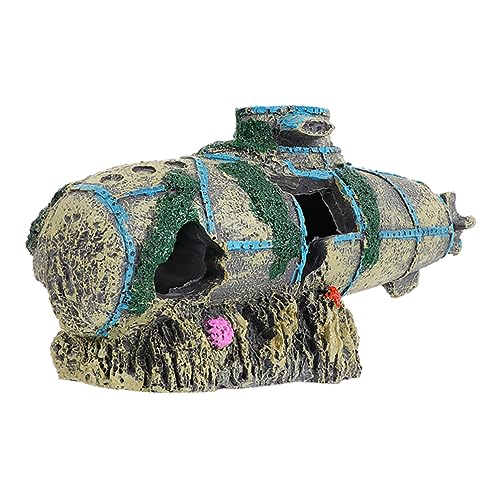 ibasenice Simulation Boot Aquarium Dekoration aus Vintage Harz Fisch Tank Ornament Beleuchtung Widerstandsfähig für Süß und Fischfreundliches Versteck Natürliche Landschaft für Aquarien von ibasenice