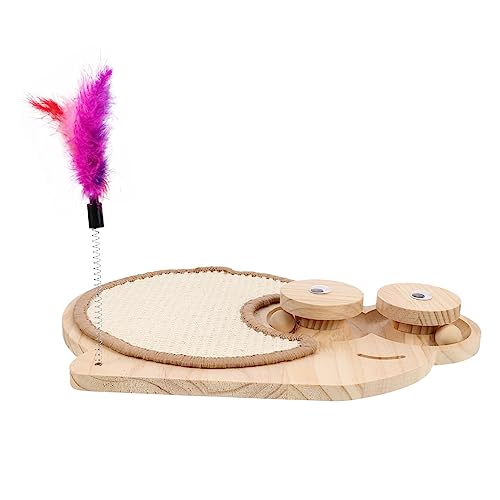ibasenice Sisal Katzenkratzbaum Katzenspielzeug Sisalball Katzenkratzbaum Rustikales Sisal Katzenkratzbrett Katzen Drehteller Katzenkratzspielzeug Mit Sisalball Katzen von ibasenice