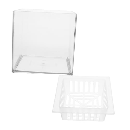 ibasenice Terrarium Pflanzenanzuchtstation Transparentes Kunststoff Aquarium mit Pflanzkorb Quadratische Vase für Drinnen und Draußen für Hydrokultur und Dekorative ibasenice Terrarium Pflanzenanzuchtstation Transparentes Kunststoff Aquarium mit Pflanzkorb Quadratische Vase für Drinnen und Draußen für Hydrokultur und Dekorative von ibasenice