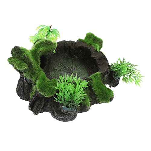 ibasenice Terrarium Wasserschale Dekorative Reptilienschale Terrarium Reptilienschale Reptilien Futterschale Dekorative Wasserschale Harz Reptilienschale Verschleißfeste von ibasenice
