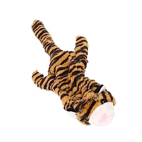 ibasenice Tierfreundliches Plüschtier Kauspielzeug Tigerform mit Quietschfunktion Robustes Canvas Material Geräuschaktiv für Spielende Hunde Fördert Beschäftigung und Destruktives Verhalten von ibasenice