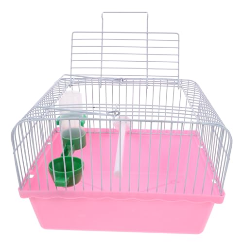 ibasenice Tragbarer Vogelkäfig Wasserspender Für Vögel Ara-vogelkäfig Vogelkäfige Für Sittiche Vogelkäfig Abnehmbare Transparente Schüssel Papageien-reisekäfig Vogel Träger Lovebird Rosa Abs von ibasenice