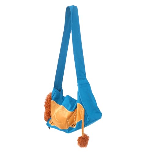 ibasenice Tragetasche für Kleine Hunde und Katzen Leichte Faltbare Canvas Hundetasche mit Niedlichem Löwenmuster Atmungsaktiver Haustier Rucksack für Reisen und Schultertragetasche von ibasenice