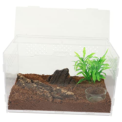 ibasenice Transparente Reptilienbox aus mit Belüftungslöchern Wetterbeständig Kratzfest für Kleine Haustiere Wie Spinnen Geckos Schildkröten als Terrarium und Zuchtbox Teiliges von ibasenice
