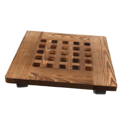 ibasenice Universal Wheel Blumentopf Basis rollbare Pflanzenständer mit Rädern Pflanze auf Rädern Hauspflanze Steht beweglich Holzblumenknopfschale Pflanzschale Pflanzenkabine Light Brown von ibasenice