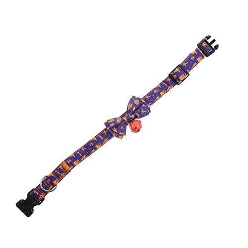 ibasenice Verstellbares Haustierhalsband mit Halloween Dekoratives Katzen und Hundehalsband mit Schleife für Halloween und Fotoshootings mit Kürbis von ibasenice
