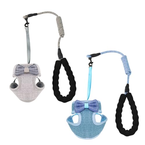 ibasenice Verstellbares Katzengeschirr mit Brustgurt und Schleifendetail Atmungsaktives Leichtes Haustier Weste Geschirr für Katzen Langlebig und Komfortabel von ibasenice
