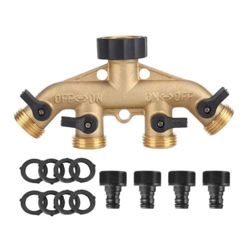 ibasenice Verteiler Ventil Messing Schlauchadapter für Gartenbewässerung mit Gummidichtungen für Abdichtung zu Bedienen ibasenice Verteiler Ventil Messing Schlauchadapter für Gartenbewässerung mit Gummidichtungen für Abdichtung zu Bedienen von ibasenice