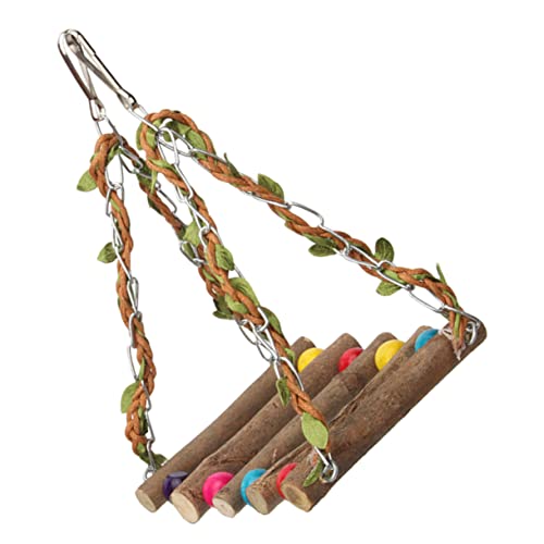 ibasenice Papageien-spielständer Vogel-drehschaukel Holz Kletterschaukel Für Käfig Haustier Schaukel Schaukelspielzeug Mit Bunte Farbe Für Papageien von ibasenice
