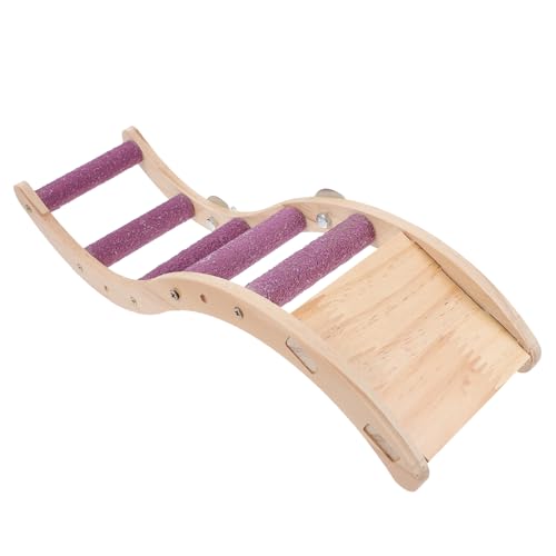 ibasenice Vogel Papagei Kletterleiter Kletterspielzeug Sittich Vogelspielplatz vogelkäfig zubehör vogelzubehör für käfig Papageienleiter Kletterstütze für Haustiere Holz Rosa von ibasenice