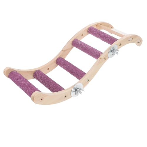 ibasenice Vogel Papagei Kletterleiter Papageienspielzeug Für Sittich Vogelleiter Kletterspielzeug Vogelkletterleiter Vogelspielplatz Papageienleiter Klettern Holz Rosa von ibasenice