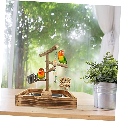 ibasenice Vogel Sitzstange aus Robustem Naturholz Langlebiger Papageien Stand für Wellensittiche und Nymphensittiche Einfach zu Montierender Vogel Käfig Zubehör Spielständer für Vogelspiel von ibasenice