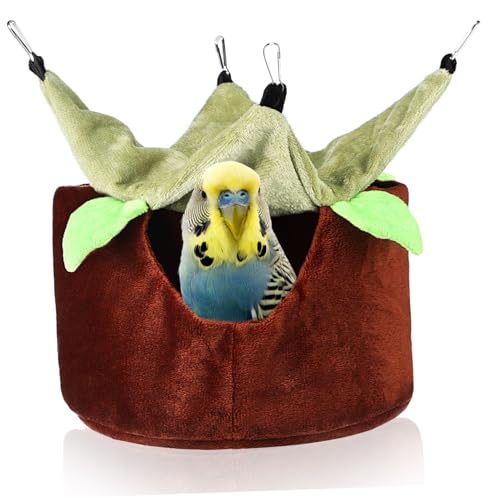 ibasenice Vogelhängematte für Papageien Sittiche und Kleintiere Winterfestes mit Einzigartigem Blätterdesign und Atmungsaktiven Materialien Einfache Installation von ibasenice