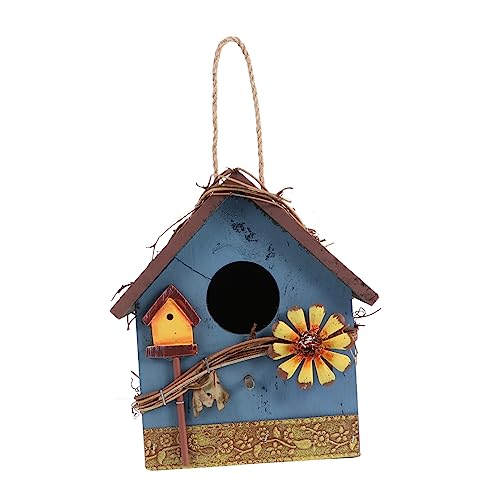 ibasenice Vogelhaus-futterspender Aus Holz Hängendes Papageienhaus Für Außenbereich Garten Und Terrassendekoration von ibasenice
