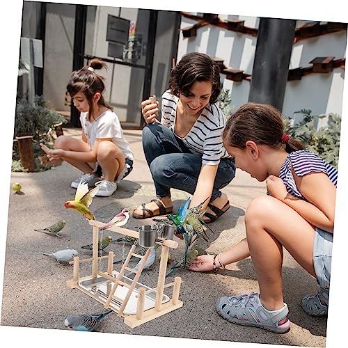 ibasenice Vogelspielplatz aus Naturholz mit Futterbecher Parrot Playpen Sitzstange für Wellensittiche Nymphensittiche und Papageien Trainings und Kletterspielgerät für Vogelaktivität ibasenice Vogelspielplatz aus Naturholz mit Futterbecher Parrot Playpen Sitzstange für Wellensittiche Nymphensittiche und Papageien Trainings und Kletterspielgerät für Vogelaktivität von ibasenice