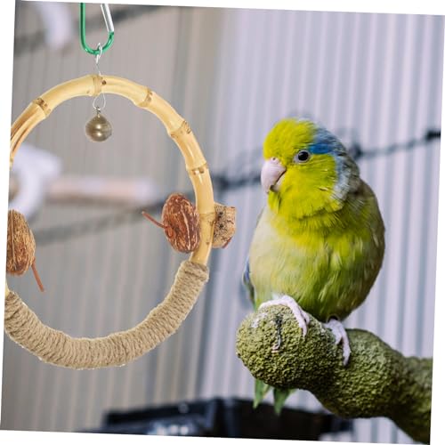 ibasenice Vogelspielzeug Papagei Schaukel aus Robustem Holz mit Glocke Hängend für Vogelkäfige Interaktive Sitzstange für Wellensittiche und Kleine Papageien Langlebiges Kauspielzeug ibasenice Vogelspielzeug Papagei Schaukel aus Robustem Holz mit Glocke Hängend für Vogelkäfige Interaktive Sitzstange für Wellensittiche und Kleine Papageien Langlebiges Kauspielzeug von ibasenice