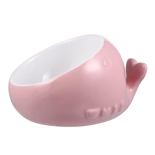 ibasenice Wal-Katzennapf pet Bowl katzenfutter schüssel Schräge Haustierfutterschale Futternapf für Haustiere Katzenbrunnenwasser Nackenschutzschale Rutschfester Katzennapf Keramik Rosa von ibasenice