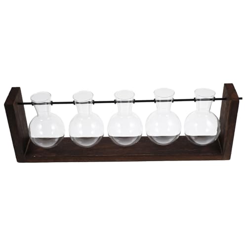 ibasenice Wandvase Halter Anlage Pflanzgefäße für Zimmerpflanzen Einzel Pflanzgefäße aus Glas für Zimmerpflanzen wandmontierter Glaspflanzer Wandpflanzvase Pflanzen Terrarium Holz von ibasenice