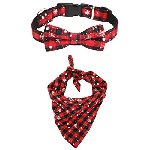 ibasenice 2st Haustier-weihnachtsset Halsband Für Hunde Hund Weihnachtsbandana Haustier Taschentuch Weihnachtskostüm Für Haustiere Weihnachtshundeschleifen Hundehals Krawatte Lätzchen von ibasenice