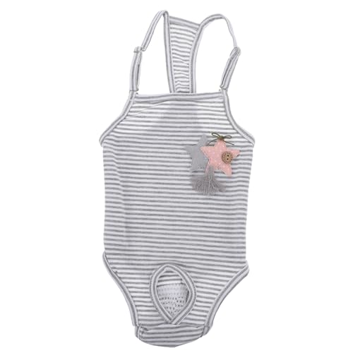 ibasenice Welpenwindel mit Hosenträgern Hochabsorbierende und Atmungsaktive Haustierhose für Weibliche zur Sauberkeitserziehung Graues Streifenmuster ibasenice Welpenwindel mit Hosenträgern Hochabsorbierende und Atmungsaktive Haustierhose für Weibliche zur Sauberkeitserziehung Graues Streifenmuster von ibasenice