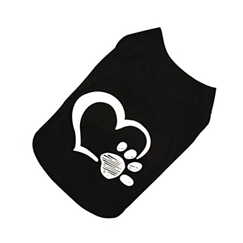 ibasenice Weste T- Shirts Atmungs Niedlich Hund Kleidung Herz Fußabdruck Muster Pet Kostüm Welpen Beruhigende Mantel Angst Relief für Frühling Sommer Teddy Hund Katze Liefert von ibasenice