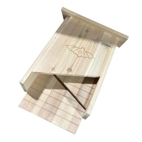 ibasenice Wetterbeständiges Holz Fledermaushaus Outdoor Fledermauskasten für Garten und Hinterhof Installieren Multifunktional als Fledermaus und Haustierhaus Geeignet Nistkasten Schutzhaus von ibasenice