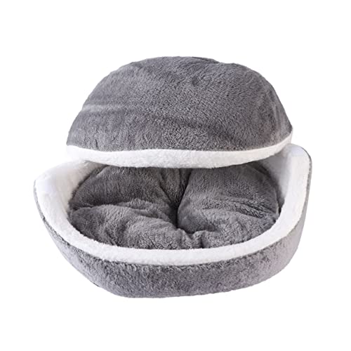 ibasenice Winter Warmes Haustierbett mit Abnehmbarem Waschbarem Design Halbgeschlossenes Schlafhaus für Hunde Katzen und Welpen Komfortables Kissen Graues Formstabiles Kuschelnest ibasenice Winter Warmes Haustierbett mit Abnehmbarem Waschbarem Design Halbgeschlossenes Schlafhaus für Hunde Katzen und Welpen Komfortables Kissen Graues Formstabiles Kuschelnest von ibasenice